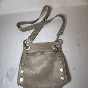 Hammit small tony crossbody bag is pewter and silver Hammitt